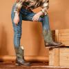 imageGirls Cowgirl Boots UnisexChild Mid Calf Glitter Toddler Cowboy Boot Little Big Kids Western Riding ShoesBrown Grey