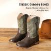 imageGirls Cowgirl Boots UnisexChild Mid Calf Glitter Toddler Cowboy Boot Little Big Kids Western Riding ShoesBrown Grey