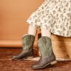 imageGirls Cowgirl Boots UnisexChild Mid Calf Glitter Toddler Cowboy Boot Little Big Kids Western Riding ShoesBrown Grey