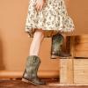 imageGirls Cowgirl Boots UnisexChild Mid Calf Glitter Toddler Cowboy Boot Little Big Kids Western Riding ShoesBrown Grey