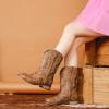 imageGirls Cowgirl Boots UnisexChild Mid Calf Glitter Toddler Cowboy Boot Little Big Kids Western Riding ShoesClassic Brown