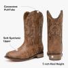 imageGirls Cowgirl Boots UnisexChild Mid Calf Glitter Toddler Cowboy Boot Little Big Kids Western Riding ShoesClassic Brown