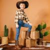 imageGirls Cowgirl Boots UnisexChild Mid Calf Glitter Toddler Cowboy Boot Little Big Kids Western Riding ShoesDark Brown