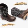 imageGirls Cowgirl Boots UnisexChild Mid Calf Glitter Toddler Cowboy Boot Little Big Kids Western Riding ShoesDark Brown Black