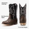 imageGirls Cowgirl Boots UnisexChild Mid Calf Glitter Toddler Cowboy Boot Little Big Kids Western Riding ShoesDark Brown Black