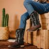 imageGirls Cowgirl Boots UnisexChild Mid Calf Glitter Toddler Cowboy Boot Little Big Kids Western Riding ShoesDark Brown Black