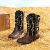 imageGirls Cowgirl Boots UnisexChild Mid Calf Glitter Toddler Cowboy Boot Little Big Kids Western Riding ShoesDark Brown Black