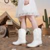 imageGirls Cowgirl Boots UnisexChild Mid Calf Glitter Toddler Cowboy Boot Little Big Kids Western Riding ShoesPure White