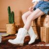 imageGirls Cowgirl Boots UnisexChild Mid Calf Glitter Toddler Cowboy Boot Little Big Kids Western Riding ShoesPure White
