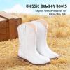 imageGirls Cowgirl Boots UnisexChild Mid Calf Glitter Toddler Cowboy Boot Little Big Kids Western Riding ShoesPure White