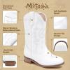 imageGirls Cowgirl Boots UnisexChild Mid Calf Glitter Toddler Cowboy Boot Little Big Kids Western Riding ShoesPure White