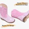 imageGirls Cowgirl Boots UnisexChild Mid Calf Glitter Toddler Cowboy Boot Little Big Kids Western Riding ShoesSequins Baby Pink