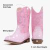 imageGirls Cowgirl Boots UnisexChild Mid Calf Glitter Toddler Cowboy Boot Little Big Kids Western Riding ShoesSequins Baby Pink