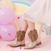 imageToddler Cowgirl Boots Glitter Girls Cowboy Boots Ankle Toddler Boot Little Kid Western Horse Riding Shoes Party Birthday Dress UpBrown Sequins