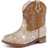 imageToddler Cowgirl Boots Glitter Girls Cowboy Boots Ankle Toddler Boot Little Kid Western Horse Riding Shoes Party Birthday Dress UpBrown Sequins