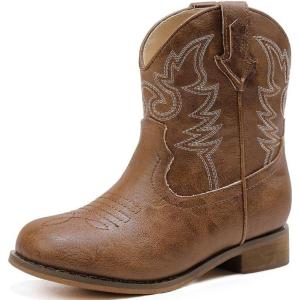 imageToddler Cowgirl Boots Glitter Girls Cowboy Boots Ankle Toddler Boot Little Kid Western Horse Riding Shoes Party Birthday Dress UpBrown