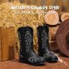 imageCowboy Boots for Girls Boys Kids Cowgirl Riding Boots Square Toe Western Embroidery MidCalf Birthday Party Toddler Big KidBlack