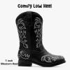 imageCowboy Boots for Girls Boys Kids Cowgirl Riding Boots Square Toe Western Embroidery MidCalf Birthday Party Toddler Big KidBlack