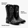 imageCowboy Boots for Girls Boys Kids Cowgirl Riding Boots Square Toe Western Embroidery MidCalf Birthday Party Toddler Big KidBlack