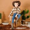 imageCowboy Boots for Girls Boys Kids Cowgirl Riding Boots Square Toe Western Embroidery MidCalf Birthday Party Toddler Big KidClassic Brown