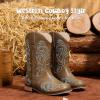 imageCowboy Boots for Girls Boys Kids Cowgirl Riding Boots Square Toe Western Embroidery MidCalf Birthday Party Toddler Big KidClassic Brown