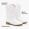 imageCowboy Boots for Girls Boys Kids Cowgirl Riding Boots Square Toe Western Embroidery MidCalf Birthday Party Toddler Big KidClassic White