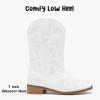 imageCowboy Boots for Girls Boys Kids Cowgirl Riding Boots Square Toe Western Embroidery MidCalf Birthday Party Toddler Big KidClassic White