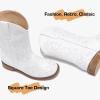 imageCowboy Boots for Girls Boys Kids Cowgirl Riding Boots Square Toe Western Embroidery MidCalf Birthday Party Toddler Big KidClassic White
