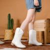 imageCowboy Boots for Girls Boys Kids Cowgirl Riding Boots Square Toe Western Embroidery MidCalf Birthday Party Toddler Big KidClassic White