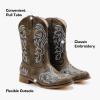 imageCowboy Boots for Girls Boys Kids Cowgirl Riding Boots Square Toe Western Embroidery MidCalf Birthday Party Toddler Big KidDark Brown