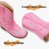imageCowboy Boots for Girls Boys Kids Cowgirl Riding Boots Square Toe Western Embroidery MidCalf Birthday Party Toddler Big KidPink