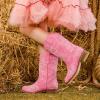 imageCowboy Boots for Girls Boys Kids Cowgirl Riding Boots Square Toe Western Embroidery MidCalf Birthday Party Toddler Big KidPink