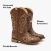 imageCowboy Boots for Girls Boys Kids Cowgirl Riding Boots Square Toe Western Embroidery MidCalf Birthday Party Toddler Big KidVintage Brown
