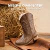 imageCowboy Boots for Girls Boys Kids Cowgirl Riding Boots Square Toe Western Embroidery MidCalf Birthday Party Toddler Big KidVintage Brown