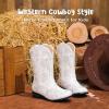 imageCowboy Boots for Girls Boys Kids Cowgirl Riding Boots Square Toe Western Embroidery MidCalf Birthday Party Toddler Big KidWhite