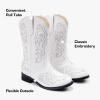imageCowboy Boots for Girls Boys Kids Cowgirl Riding Boots Square Toe Western Embroidery MidCalf Birthday Party Toddler Big KidWhite