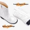 imageCowboy Boots for Girls Boys Kids Cowgirl Riding Boots Square Toe Western Embroidery MidCalf Birthday Party Toddler Big KidWhite