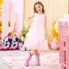 imageFloral Embroidered Girls Cowgirl Boots Western Cowboy Boots For Toddler To Big Kids Square Toe Mid Calf Side Zipper Horse Riding BirthdayDaisy Pink