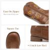 imageFloral Embroidered Girls Cowgirl Boots Western Cowboy Boots For Toddler To Big Kids Square Toe Mid Calf Side Zipper Horse Riding BirthdaySf Brown