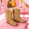imageFloral Embroidered Girls Cowgirl Boots Western Cowboy Boots For Toddler To Big Kids Square Toe Mid Calf Side Zipper Horse Riding BirthdaySf Light Brown