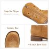 imageFloral Embroidered Girls Cowgirl Boots Western Cowboy Boots For Toddler To Big Kids Square Toe Mid Calf Side Zipper Horse Riding BirthdaySf Light Brown