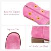 imageFloral Embroidered Girls Cowgirl Boots Western Cowboy Boots For Toddler To Big Kids Square Toe Mid Calf Side Zipper Horse Riding BirthdaySf Rose Pink