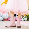 imageGirls Cowboy Boots Classic Western Floral Embroidery Sparkly Rhinestone Little Big Kids Cowgirl Boots Side Zipper Mid Calf Square Toe Toddler Girls Boot Riding Concert Party Wedding HalloweenLight Pink