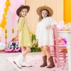 imageGirls Cowboy Boots Classic Western Floral Embroidery Sparkly Rhinestone Little Big Kids Cowgirl Boots Side Zipper Mid Calf Square Toe Toddler Girls Boot Riding Concert Party Wedding HalloweenWhite