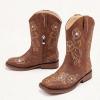 imageGirls Cowboy Boots Classic Western Floral Embroidery Sparkly Rhinestone Little Big Kids Cowgirl Boots Side Zipper Mid Calf Square Toe Toddler Girls Boot Riding Concert Party Wedding HalloweenBrown
