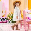 imageGirls Cowboy Boots Classic Western Floral Embroidery Sparkly Rhinestone Little Big Kids Cowgirl Boots Side Zipper Mid Calf Square Toe Toddler Girls Boot Riding Concert Party Wedding HalloweenBrown