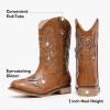 imageGirls Cowgirl Boot Glitter Kids Cowboy Boots Western BoysCowboy Mid Calf Square Toe Toddler Little KidBig Kid Party Birthday Riding ShoesBrown