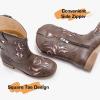 imageGirls Cowgirl Boot Glitter Kids Cowboy Boots Western BoysCowboy Mid Calf Square Toe Toddler Little KidBig Kid Party Birthday Riding ShoesDark Brown Pink