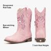 imageGirls Cowgirl Boot Glitter Kids Cowboy Boots Western BoysCowboy Mid Calf Square Toe Toddler Little KidBig Kid Party Birthday Riding ShoesLight Pink