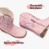 imageGirls Cowgirl Boot Glitter Kids Cowboy Boots Western BoysCowboy Mid Calf Square Toe Toddler Little KidBig Kid Party Birthday Riding ShoesLight Pink
